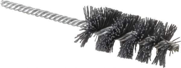 Osborn - 1-1/4" Diam Helical Nylon Tube Brush - 2-1/2" Brush Length, 5-1/2" OAL, 1/4" Diam Shank - Industrial Tool & Supply