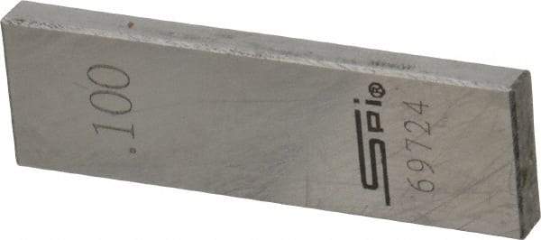 SPI - 0.1" Rectangular Steel Gage Block - Accuracy Grade 0, Includes NIST Traceability Certification - Industrial Tool & Supply