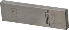 SPI - 0.1" Rectangular Steel Gage Block - Accuracy Grade 0, Includes NIST Traceability Certification - Industrial Tool & Supply