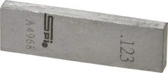 SPI - 0.123" Rectangular Steel Gage Block - Accuracy Grade 0, Includes NIST Traceability Certification - Industrial Tool & Supply
