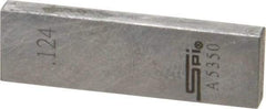 SPI - 0.124" Rectangular Steel Gage Block - Accuracy Grade 0, Includes NIST Traceability Certification - Industrial Tool & Supply