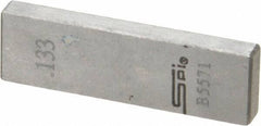 SPI - 0.133" Rectangular Steel Gage Block - Accuracy Grade 0, Includes NIST Traceability Certification - Industrial Tool & Supply