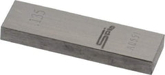 SPI - 0.135" Rectangular Steel Gage Block - Accuracy Grade 0, Includes NIST Traceability Certification - Industrial Tool & Supply