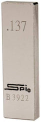 SPI - 0.137" Rectangular Steel Gage Block - Accuracy Grade 0, Includes NIST Traceability Certification - Industrial Tool & Supply