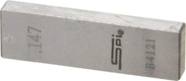 SPI - 0.147" Rectangular Steel Gage Block - Accuracy Grade 0, Includes NIST Traceability Certification - Industrial Tool & Supply