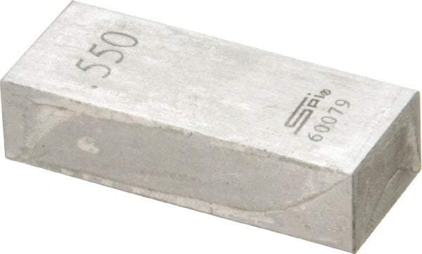SPI - 0.55" Rectangular Steel Gage Block - Accuracy Grade 0, Includes NIST Traceability Certification - Industrial Tool & Supply