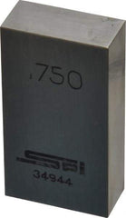 SPI - 0.75" Rectangular Steel Gage Block - Accuracy Grade 0, Includes NIST Traceability Certification - Industrial Tool & Supply