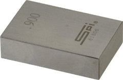 SPI - 0.9" Rectangular Steel Gage Block - Accuracy Grade 0, Includes NIST Traceability Certification - Industrial Tool & Supply
