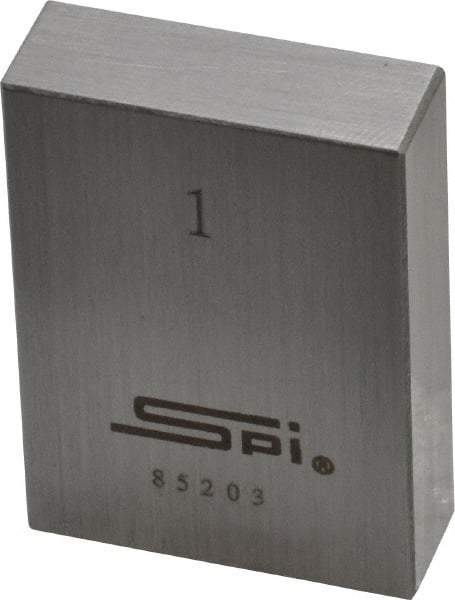 SPI - 1" Rectangular Steel Gage Block - Accuracy Grade 0, Includes NIST Traceability Certification - Industrial Tool & Supply