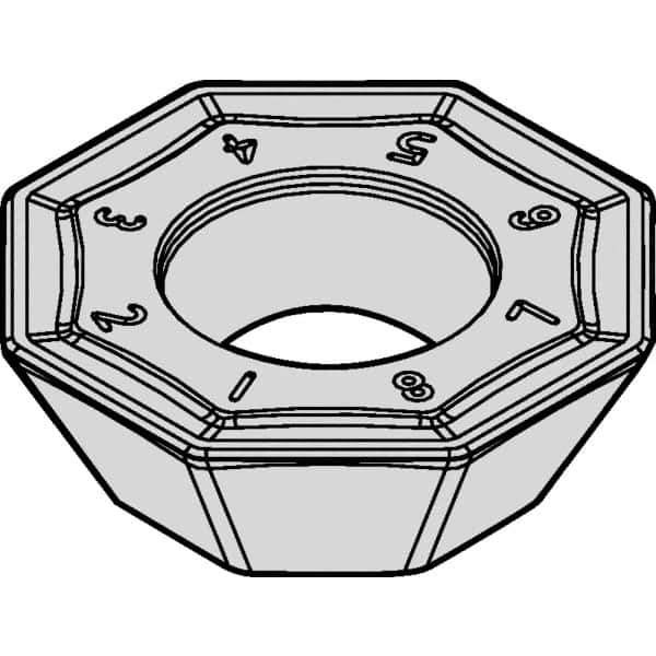 Kennametal - OFPT64 GB Grade KCPM40 Carbide Milling Insert - TiAlN/AlCrN Finish, 0.2362" Thick, 0.736" Inscribed Circle, 3/64" Corner Radius - Industrial Tool & Supply
