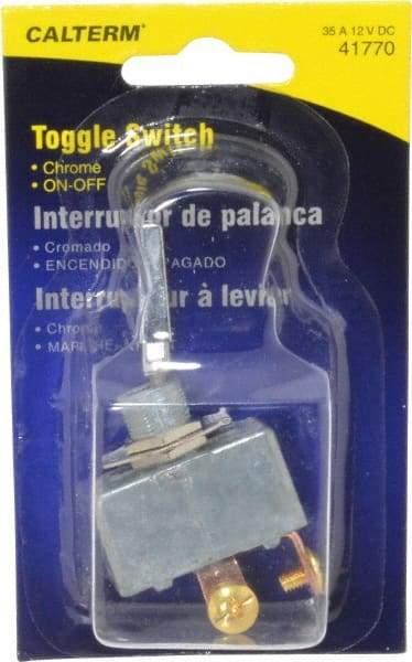 Gardner Bender - 2 Position, 12 Volt, 35 Amp, 1/2 Hole Diam, Heavy Duty Toggle Switch - On Off Sequence, 1 Switch, Chrome/Black - Industrial Tool & Supply