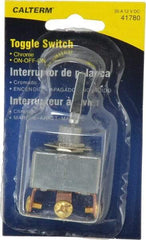 Gardner Bender - 3 Position, 12 Volt, 35 Amp, 1/2 Hole Diam, Heavy Duty Toggle Switch - On Off On Sequence, 1 Switch, Chrome/Black - Industrial Tool & Supply