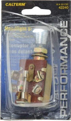 Gardner Bender - 3 Position, 12 Volt, 15 Amp, Fused Headlight Switch - Off-Park-Park & Headlights Sequence, 1 Switch, Gold/Silver - Industrial Tool & Supply