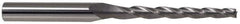 Accupro - 0.5° Taper Angle per Side, 1/4" Small End Diam, 3/4" LOC, Solid Carbide 3 Flute Tapered Ball End Mill - 2-1/2" OAL, 5/16" Shank Diam - Industrial Tool & Supply