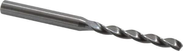 Kennametal - #12 130° Solid Carbide Jobber Drill - Bright Finish, Right Hand Cut, Spiral Flute, Straight Shank, 3.23" OAL, Standard Point - Industrial Tool & Supply