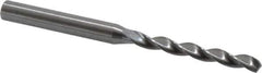 Kennametal - #12 130° Solid Carbide Jobber Drill - Bright Finish, Right Hand Cut, Spiral Flute, Straight Shank, 3.23" OAL, Standard Point - Industrial Tool & Supply