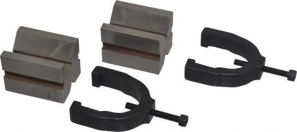 Made in USA - 1" Max Capacity, V-Block - 1-5/8" Long x 1-1/4" Wide x 1-1/4" High, Sold as Matched Pair - Industrial Tool & Supply