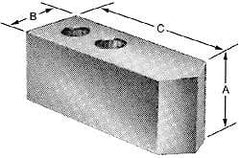 Northfield - 4" Chuck Capacity, Northfield Air Style Attachment, Square Soft Lathe Chuck Jaw - 3 Jaws, Steel, 1.895mm Long x 3/4" Wide x 3" High - Industrial Tool & Supply