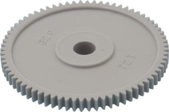 Made in USA - 32 Pitch, 2-1/4" Pitch Diam, 2-5/16" OD, 72 Tooth Spur Gear - 3/16" Face Width, 5/16" Bore Diam, 13/16" Hub Diam, 20° Pressure Angle, Acetal - Industrial Tool & Supply