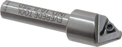 Everede Tool - 60° Included Angle, 0.588" Max Cut Diam, 5/8" Body Diam, 3/8" Shank Diam, 2-1/2" OAL, Indexable Countersink - 1 Triangle Insert, TPGH 215 Insert Style, Series IND - Industrial Tool & Supply