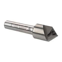 Everede Tool - 82° Included Angle, 0.583" Max Cut Diam, 5/8" Body Diam, 3/8" Shank Diam, 2-1/2" OAL, Indexable Countersink - 1 Triangle Insert, TPGH 215 Insert Style, Series IND - Industrial Tool & Supply