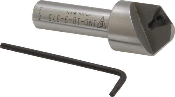 Everede Tool - 90° Included Angle, 0.871" Max Cut Diam, 7/8" Body Diam, 1/2" Shank Diam, 2-1/2" OAL, Indexable Countersink - 1 Triangle Insert, TPGH 215 Insert Style, Series IND - Industrial Tool & Supply
