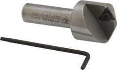 Everede Tool - 120° Included Angle, 0.866" Max Cut Diam, 1" Body Diam, 1/2" Shank Diam, 2-1/2" OAL, Indexable Countersink - 1 Triangle Insert, TPGH 215 Insert Style, Series IND - Industrial Tool & Supply