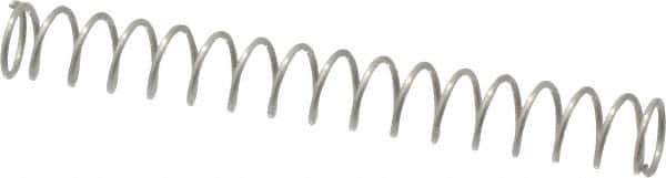 Value Collection - 0.12" OD, 0.012" Wire, 1" Free Length, Compression Spring - 1.19 Lb Spring Rating, Stainless Steel - Industrial Tool & Supply
