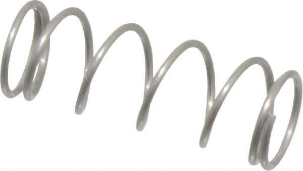 Value Collection - 0.18" OD, 0.016" Wire, 1/2" Free Length, Compression Spring - 3.48 Lb Spring Rating, Stainless Steel - Industrial Tool & Supply