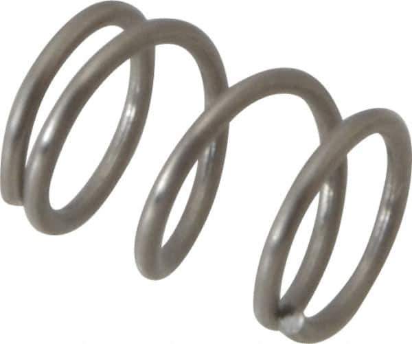 Value Collection - 0.18" OD, 0.02" Wire, 1/4" Free Length, Compression Spring - 17.64 Lb Spring Rating, Stainless Steel - Industrial Tool & Supply