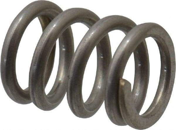 Value Collection - 0.18" OD, 0.026" Wire, 1/4" Free Length, Compression Spring - 46.63 Lb Spring Rating, Stainless Steel - Industrial Tool & Supply