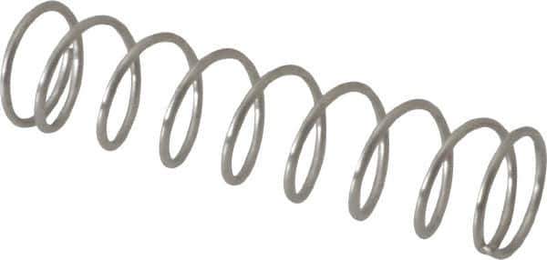 Value Collection - 0.24" OD, 0.02" Wire, 1" Free Length, Compression Spring - 2.28 Lb Spring Rating, Stainless Steel - Industrial Tool & Supply