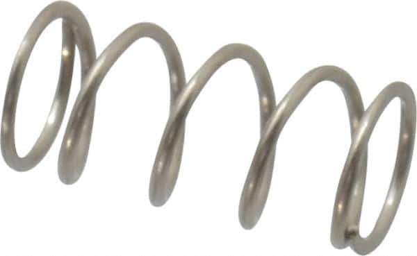 Value Collection - 0.24" OD, 0.026" Wire, 1/2" Free Length, Compression Spring - 9.67 Lb Spring Rating, Stainless Steel - Industrial Tool & Supply