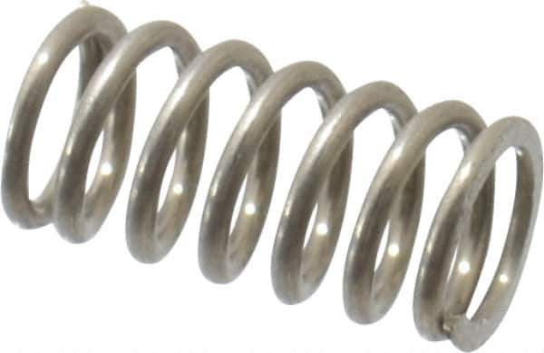 Value Collection - 0.24" OD, 0.032" Wire, 1/2" Free Length, Compression Spring - 24.91 Lb Spring Rating, Stainless Steel - Industrial Tool & Supply