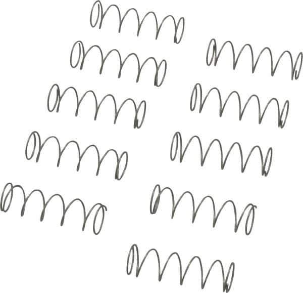 Value Collection - 0.3" OD, 0.02" Wire, 1" Free Length, Compression Spring - 1.7 Lb Spring Rating, Stainless Steel - Industrial Tool & Supply