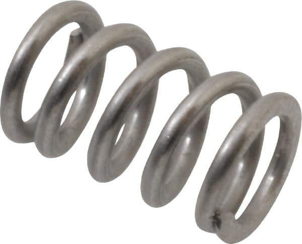 Value Collection - 0.3" OD, 0.047" Wire, 1/2" Free Length, Compression Spring - 77.98 Lb Spring Rating, Stainless Steel - Industrial Tool & Supply