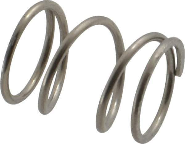 Value Collection - 0.36" OD, 0.032" Wire, 1/2" Free Length, Compression Spring - 12.71 Lb Spring Rating, Stainless Steel - Industrial Tool & Supply