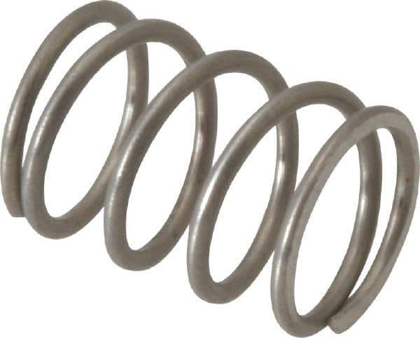 Value Collection - 0.36" OD, 0.035" Wire, 1/2" Free Length, Compression Spring - 20.17 Lb Spring Rating, Stainless Steel - Industrial Tool & Supply