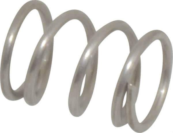 Value Collection - 0.36" OD, 0.041" Wire, 1/2" Free Length, Compression Spring - 30.24 Lb Spring Rating, Stainless Steel - Industrial Tool & Supply