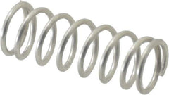 Value Collection - 0.36" OD, 0.041" Wire, 1" Free Length, Compression Spring - 13.77 Lb Spring Rating, Stainless Steel - Industrial Tool & Supply