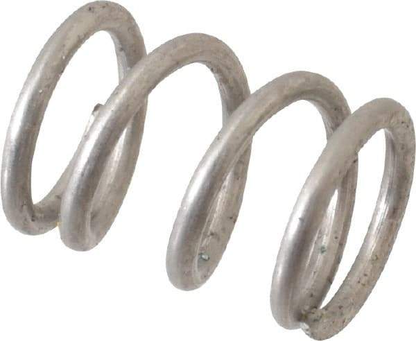 Value Collection - 0.36" OD, 0.047" Wire, 1/2" Free Length, Compression Spring - 51.76 Lb Spring Rating, Stainless Steel - Industrial Tool & Supply