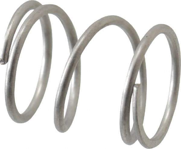 Value Collection - 0.42" OD, 0.035" Wire, 1/2" Free Length, Compression Spring - 13.39 Lb Spring Rating, Stainless Steel - Industrial Tool & Supply