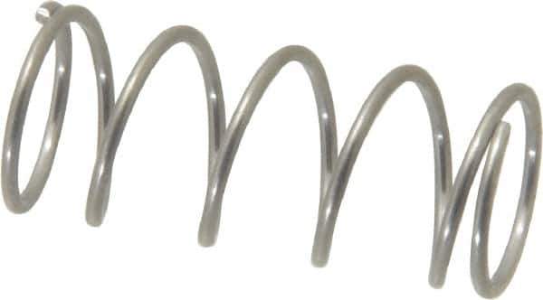 Value Collection - 0.42" OD, 0.035" Wire, 1" Free Length, Compression Spring - 6.19 Lb Spring Rating, Stainless Steel - Industrial Tool & Supply