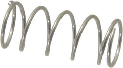 Value Collection - 0.42" OD, 0.035" Wire, 1" Free Length, Compression Spring - 6.19 Lb Spring Rating, Stainless Steel - Industrial Tool & Supply