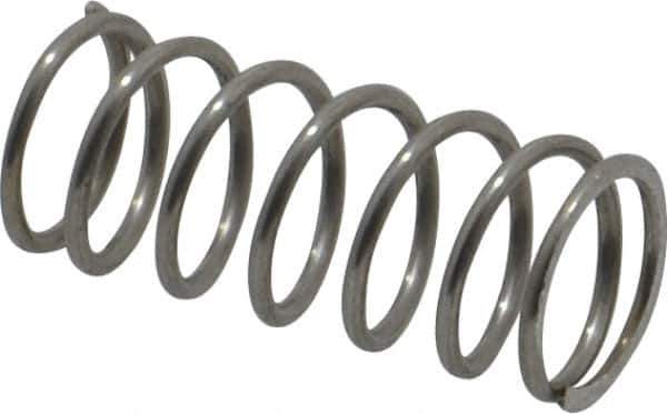 Value Collection - 0.42" OD, 0.041" Wire, 1" Free Length, Compression Spring - 10.71 Lb Spring Rating, Stainless Steel - Industrial Tool & Supply