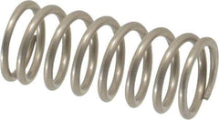 Value Collection - 0.42" OD, 0.047" Wire, 1" Free Length, Compression Spring - 17.57 Lb Spring Rating, Stainless Steel - Industrial Tool & Supply
