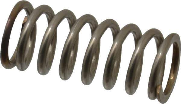 Value Collection - 0.42" OD, 0.054" Wire, 1" Free Length, Compression Spring - 30.07 Lb Spring Rating, Stainless Steel - Industrial Tool & Supply