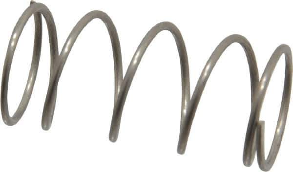 Value Collection - 0.48" OD, 0.035" Wire, 1" Free Length, Compression Spring - 5.19 Lb Spring Rating, Stainless Steel - Industrial Tool & Supply