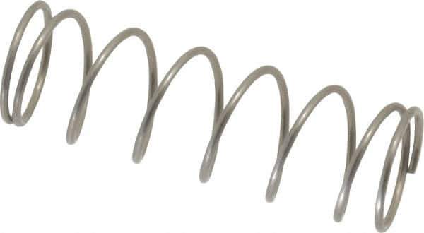 Value Collection - 0.48" OD, 0.035" Wire, 1-1/2" Free Length, Compression Spring - 3.37 Lb Spring Rating, Stainless Steel - Industrial Tool & Supply