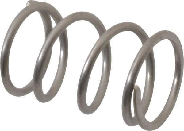 Value Collection - 0.48" OD, 0.047" Wire, 3/4" Free Length, Compression Spring - 19.46 Lb Spring Rating, Stainless Steel - Industrial Tool & Supply